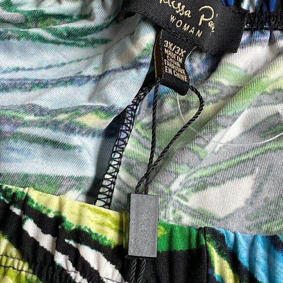 Melissa Paige Pull on Wide Leg Palazzo Pants Tropical Fern Print Size 3X - Picture 6 of 7